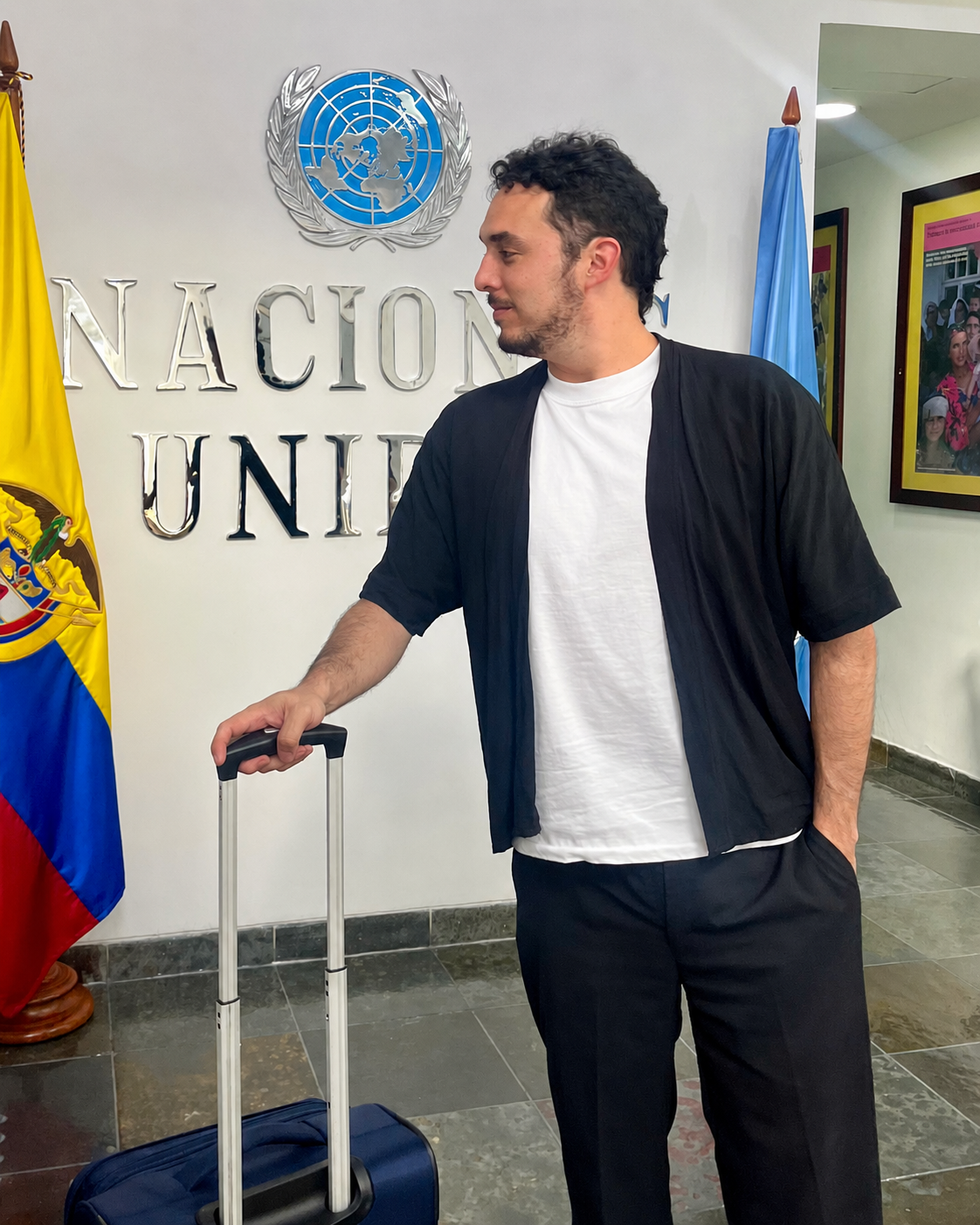 Andy en la sede de Naciones Unidas en Colombia